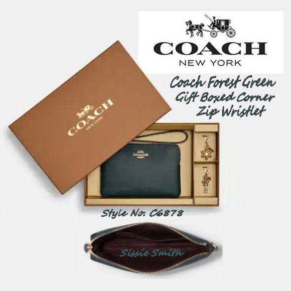 Coach Bags Coach Forest Green Gift Boxed Corner Zip Wristlet Poshmark
